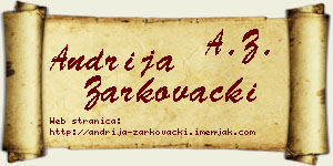 Andrija Žarkovački vizit kartica